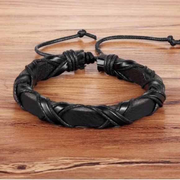 PU Leather Adjustable Bracelet Cuff - Picture 1 of 1